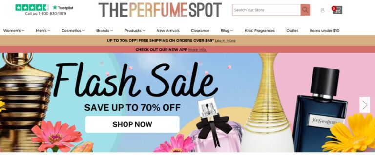 The Perfume Spot website and online catalog of fragances