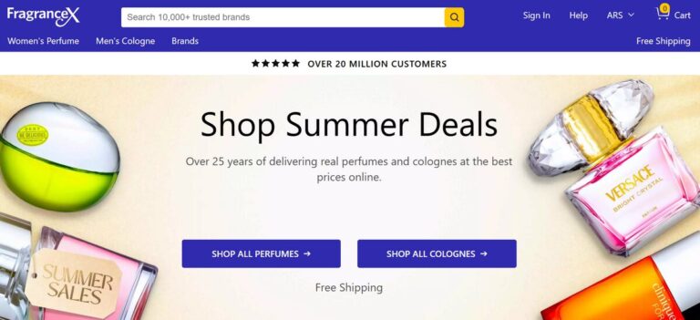 FraganceX Website for perfume online shopping