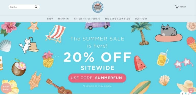 Meowington's Shopify dropshipping store