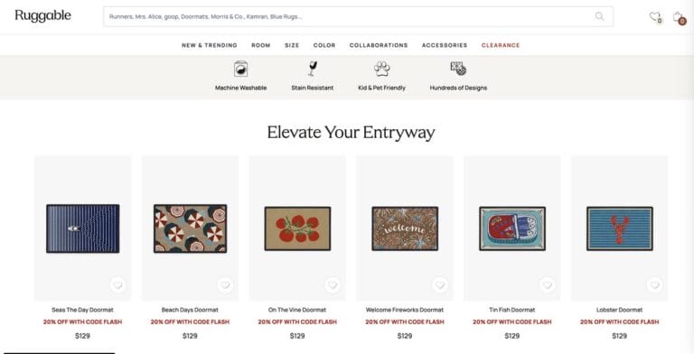 Ruggable's Shopify dropshipping store