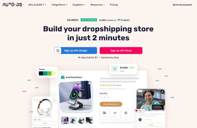 AutoDS for CJ Dropshipping to Shopify automation