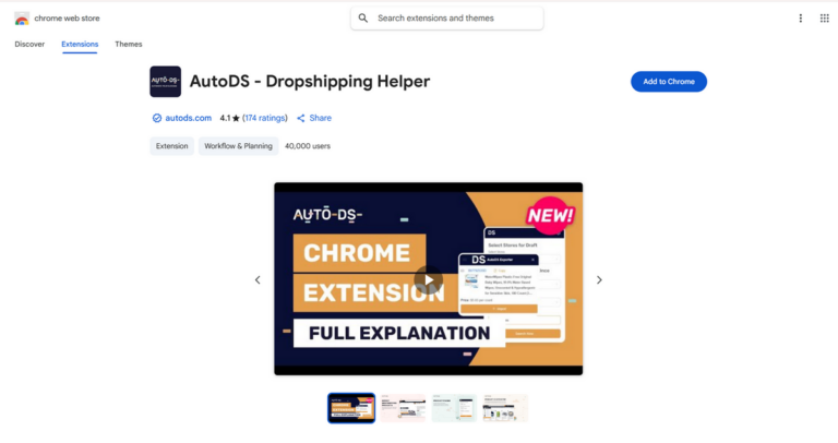AutoDS Chrome Extension for dropshipping