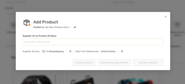Import products from CJ Dropshipping to Shopify with AutoDS