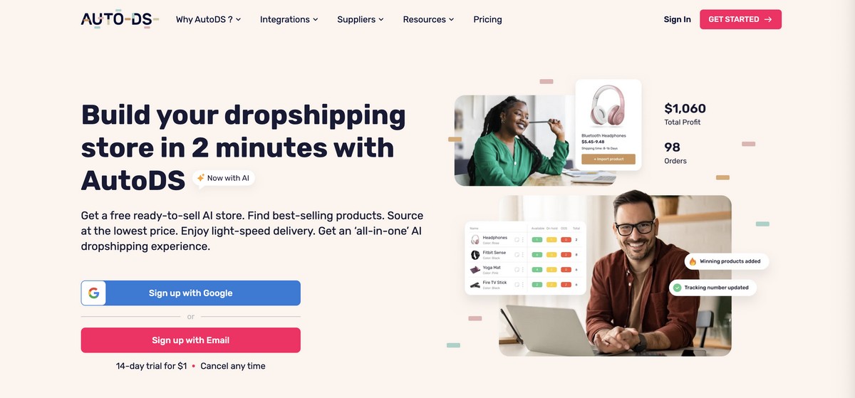 AutoDS the all-in-one dropshipping platform that helps with product sourcing