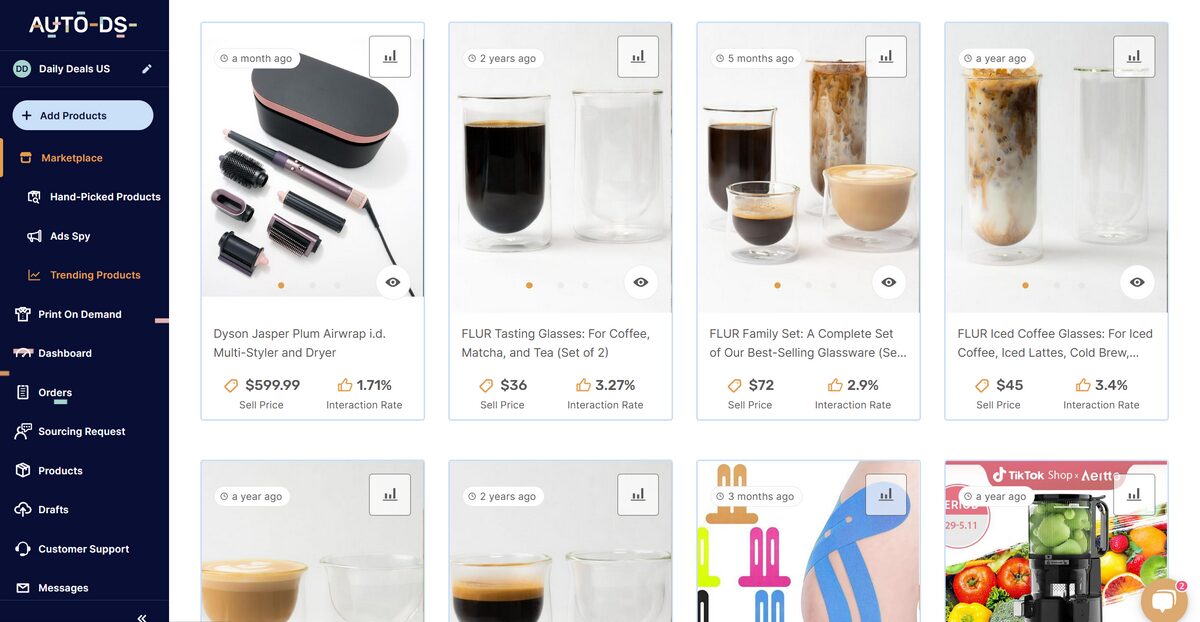 AutoDS Trending Products for Dropshipping