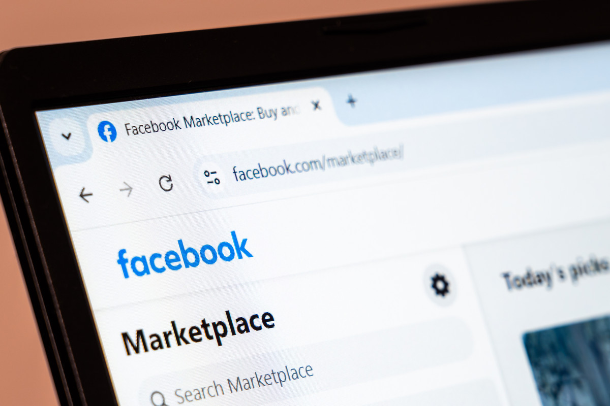 Facebook Marketplace main page for online selling