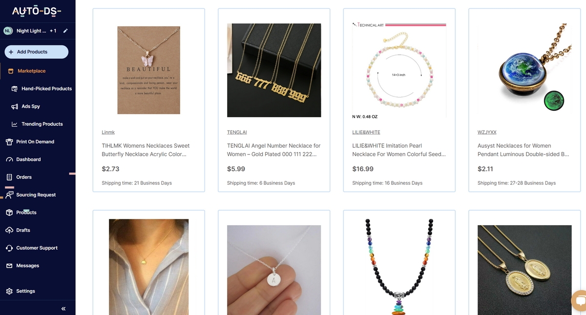 AutoDS Marketplace For Jewelry Dropshipping