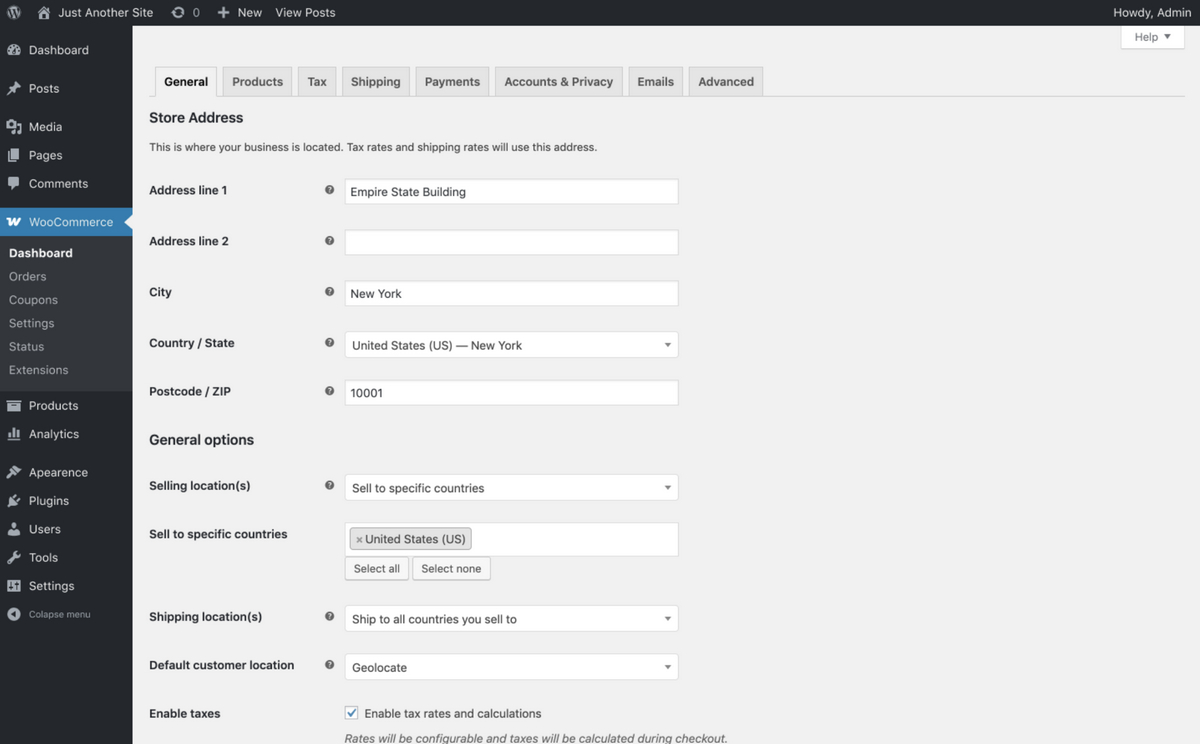 WooCommerce setup for WordPress dropshipping