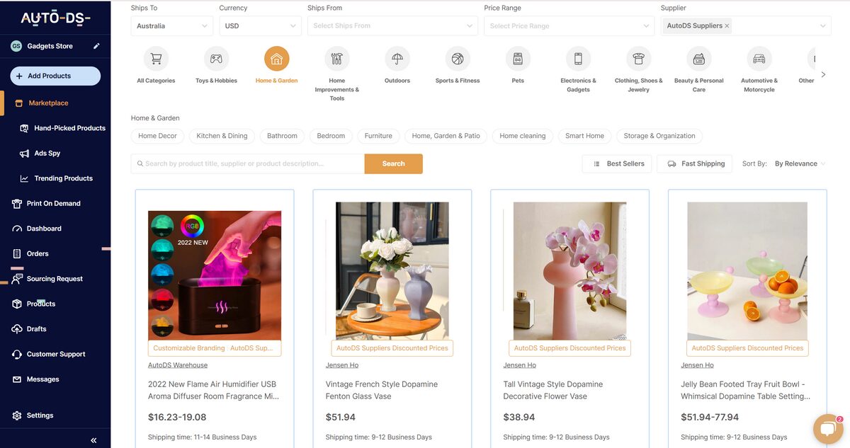 Home & Garden suppliers for selling online