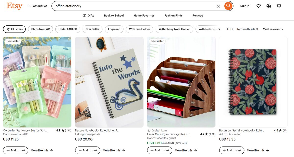 etsy office and school supplies for selling online