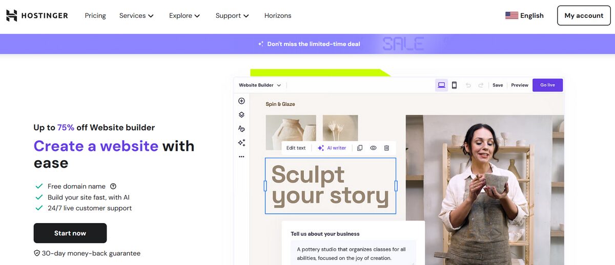 Create your dropshipping store with hostinger