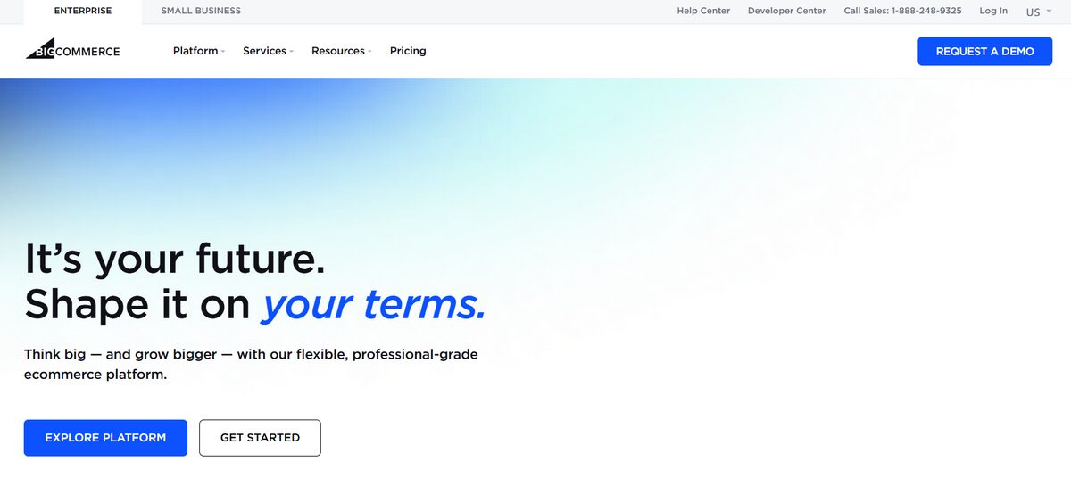 BigCommerce main page