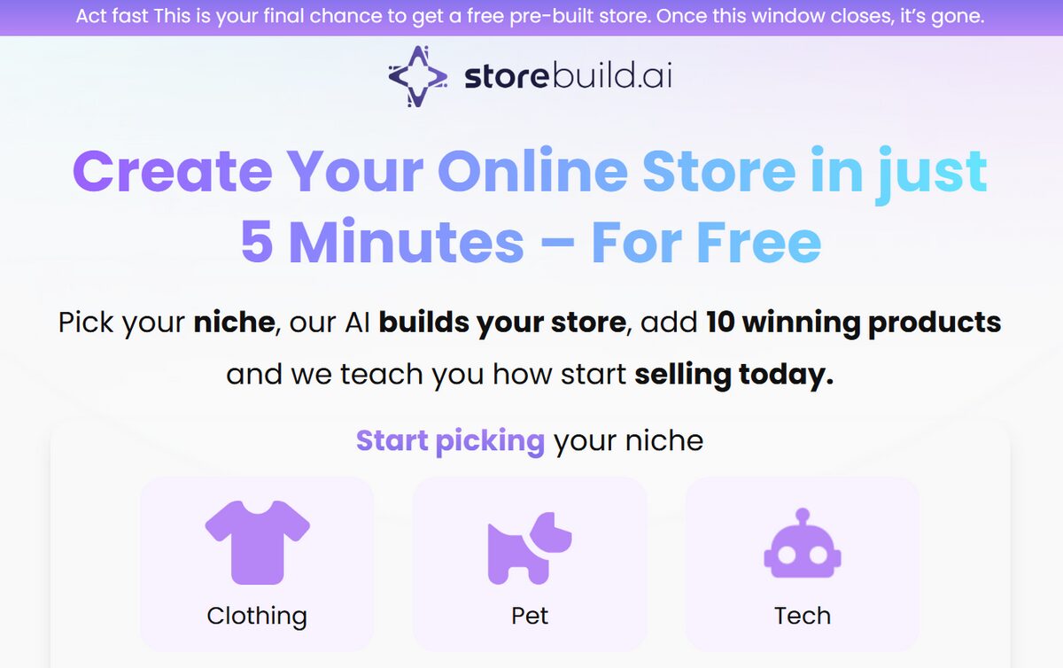 Storebuild AI Built Shopify Store