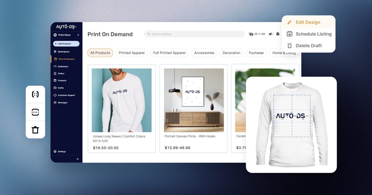 Print On Demand Service: AutoDS VS Zendrop, Amazon, Printful