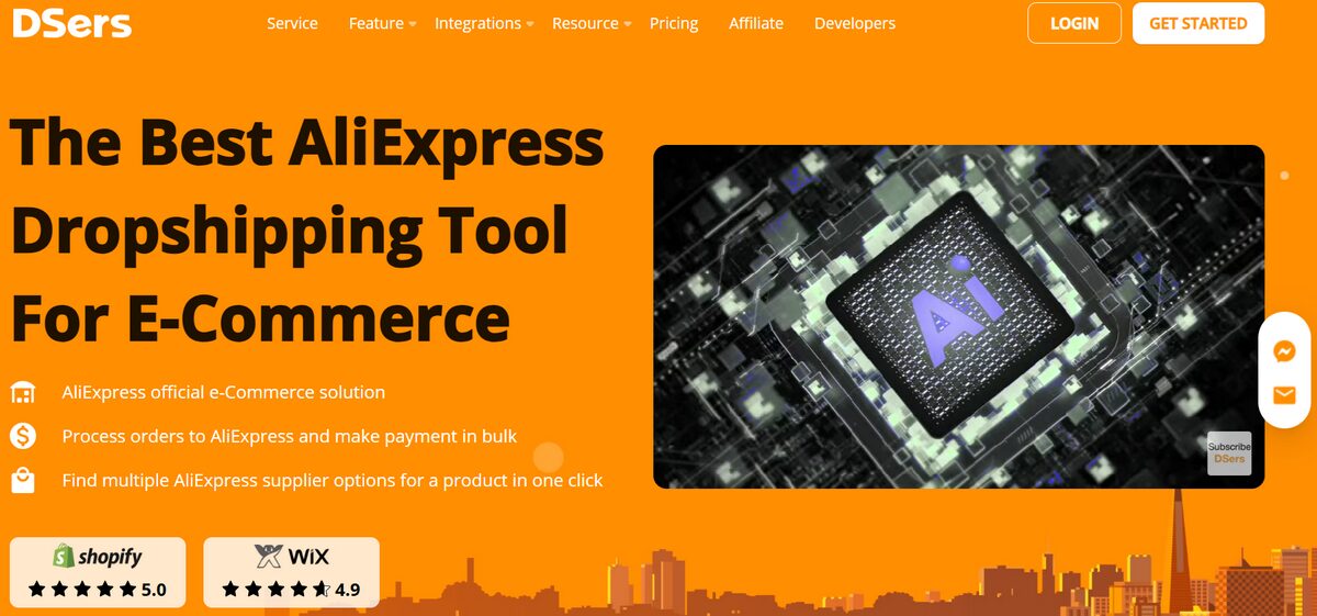 DSers for AliExpress dropshipping and tracking numbers updates