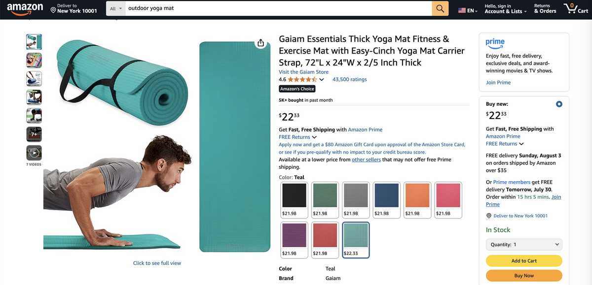 Outdoor yoga mat from Amazon for dropshipping in Q3 2025