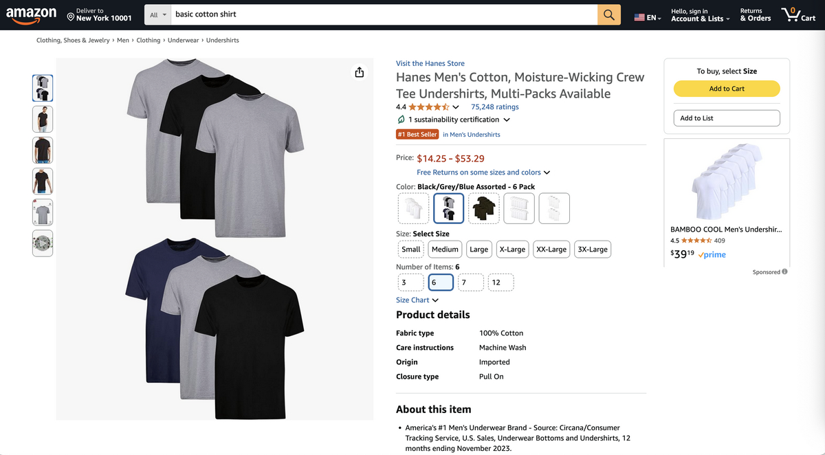 Bassic cotton shirts from Amazon for dropshipping in Q3 2025