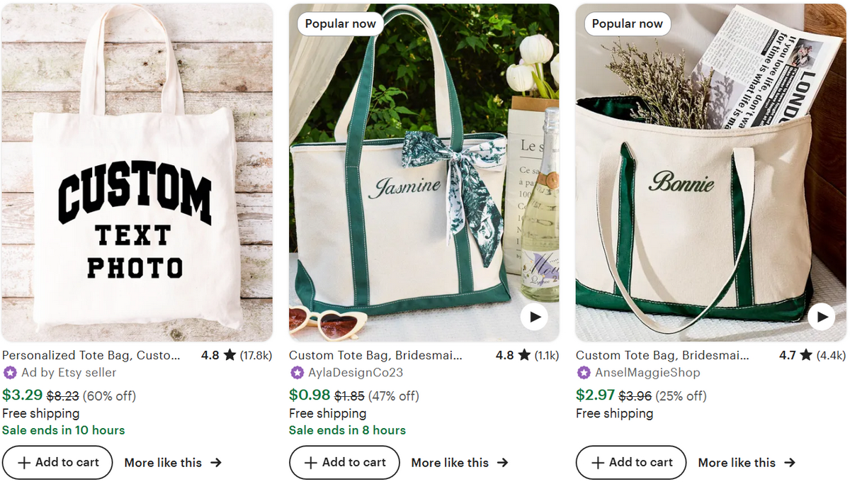 Etsy Tote Bags Customizable