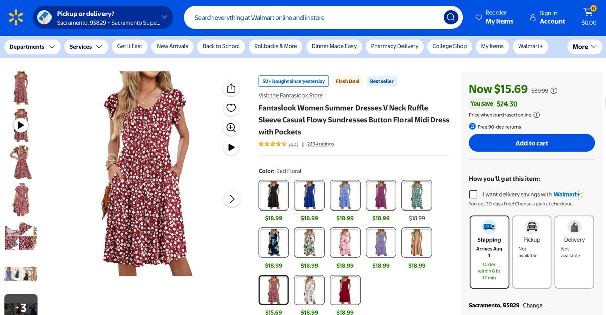 Walmart dropshipping dresses