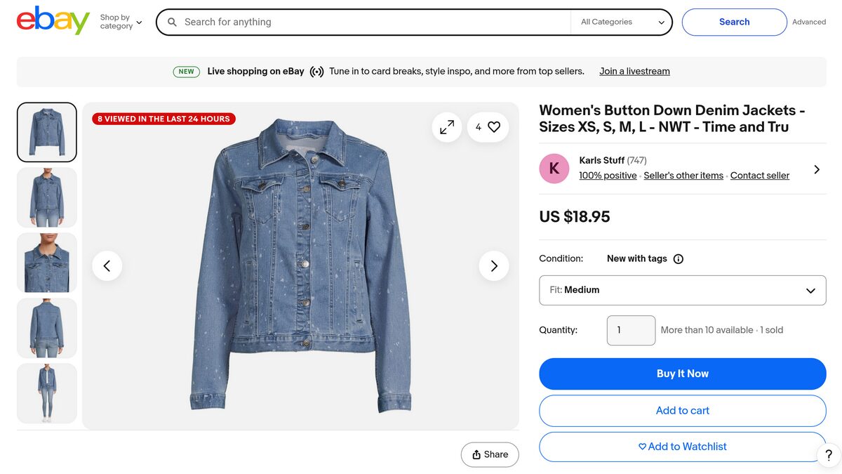 Ebay denim jackets dropshipping for women