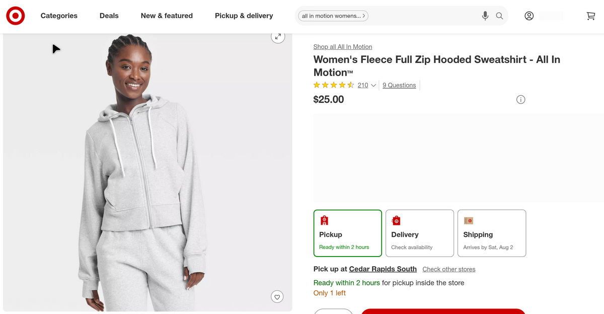 Target hoodie set for women's clothing dropshipping