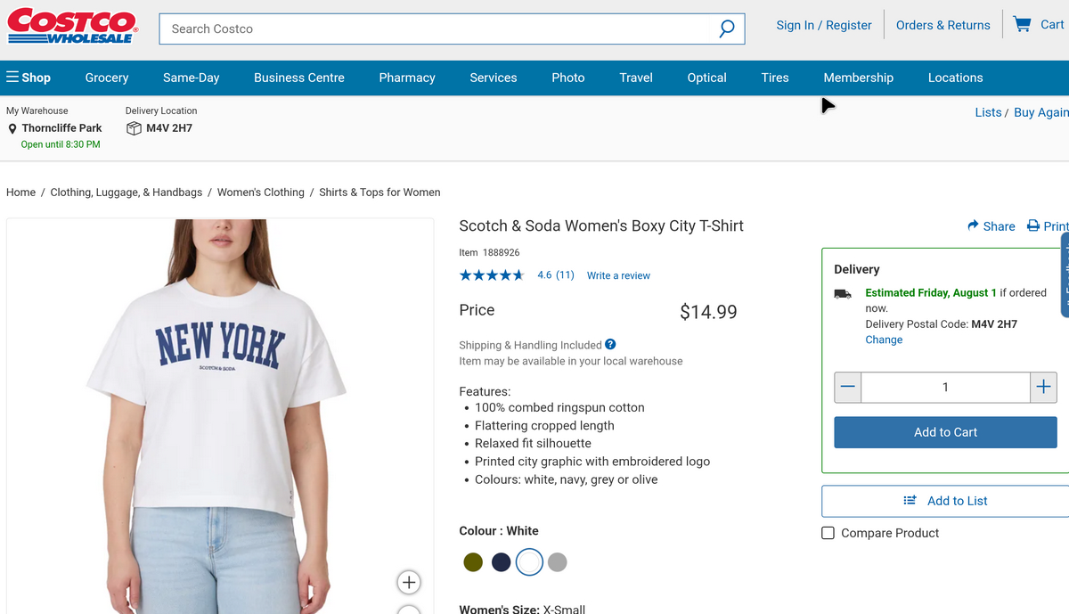 Costco tshirts for women dropshipping store