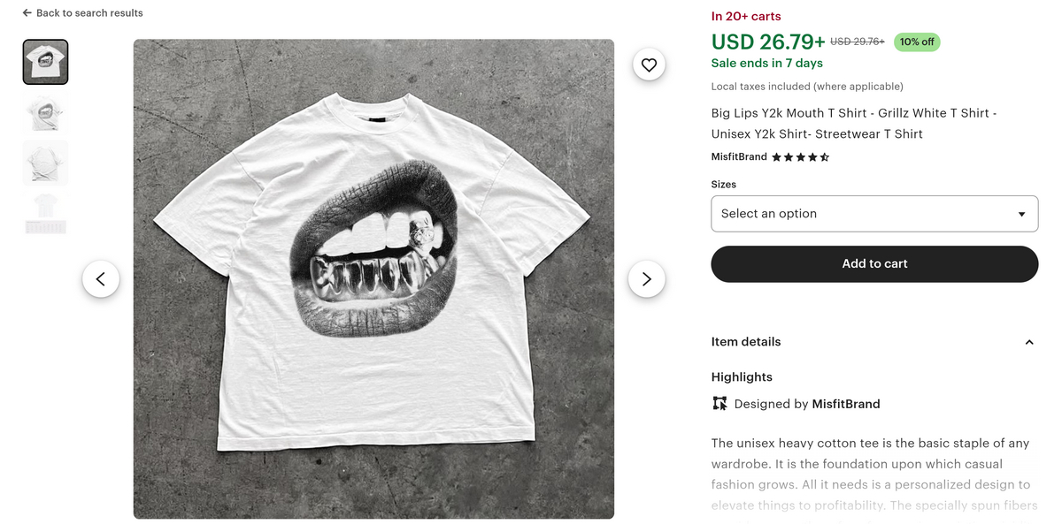 Etsy print on demand shirt for dropshipping women's clothing