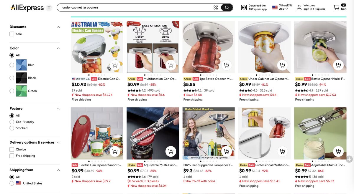 Under-cabinet jar opener from AliExpress to dropship kitchen products