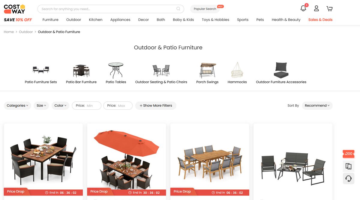 Leverage seasonal trends and dropship patio furniture