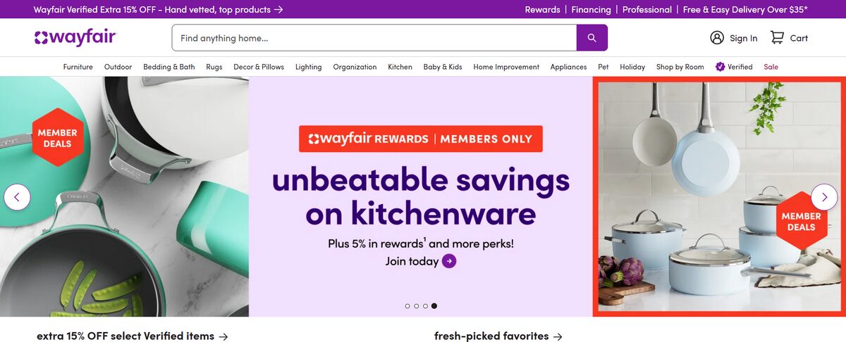 leverage Wayfair features to dropship furniture