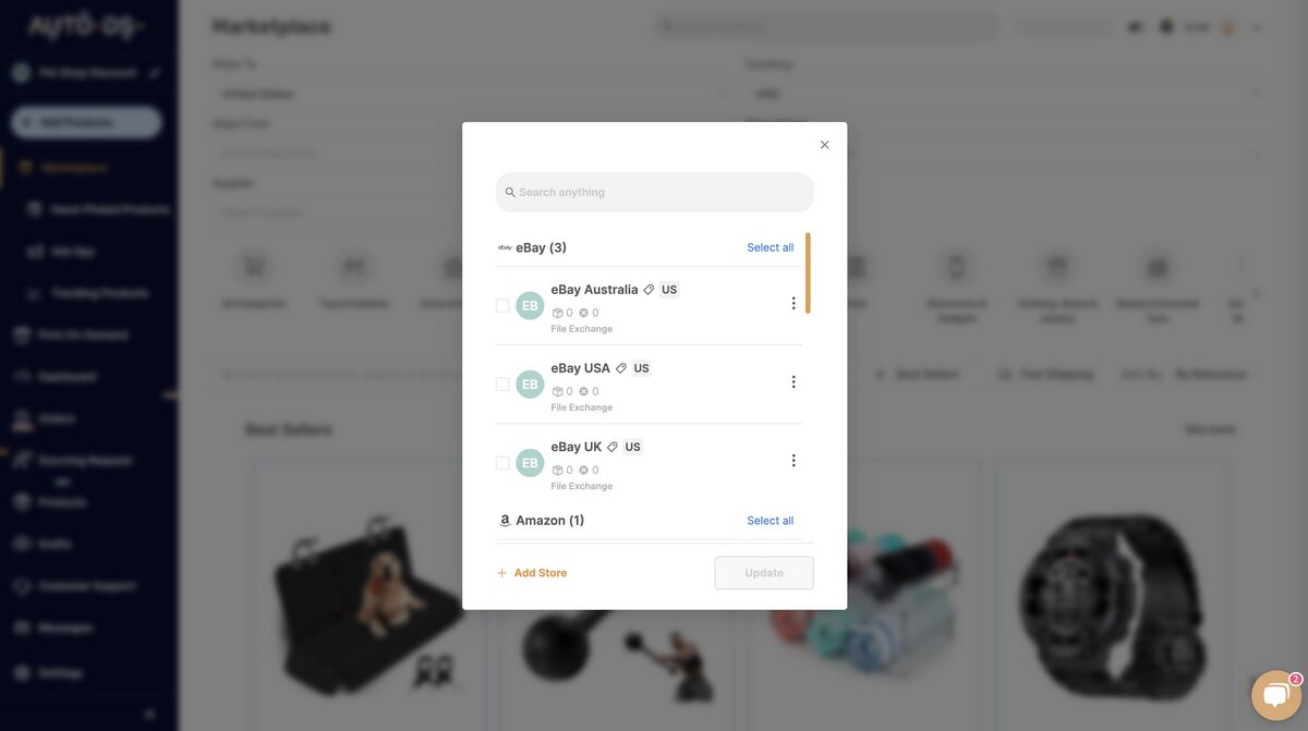 Adding an Etsy shop on AutoDS during Etsy store setup