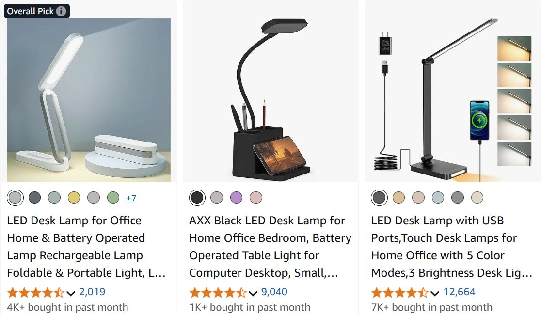 Desk lamp for study on Amazon back to school season