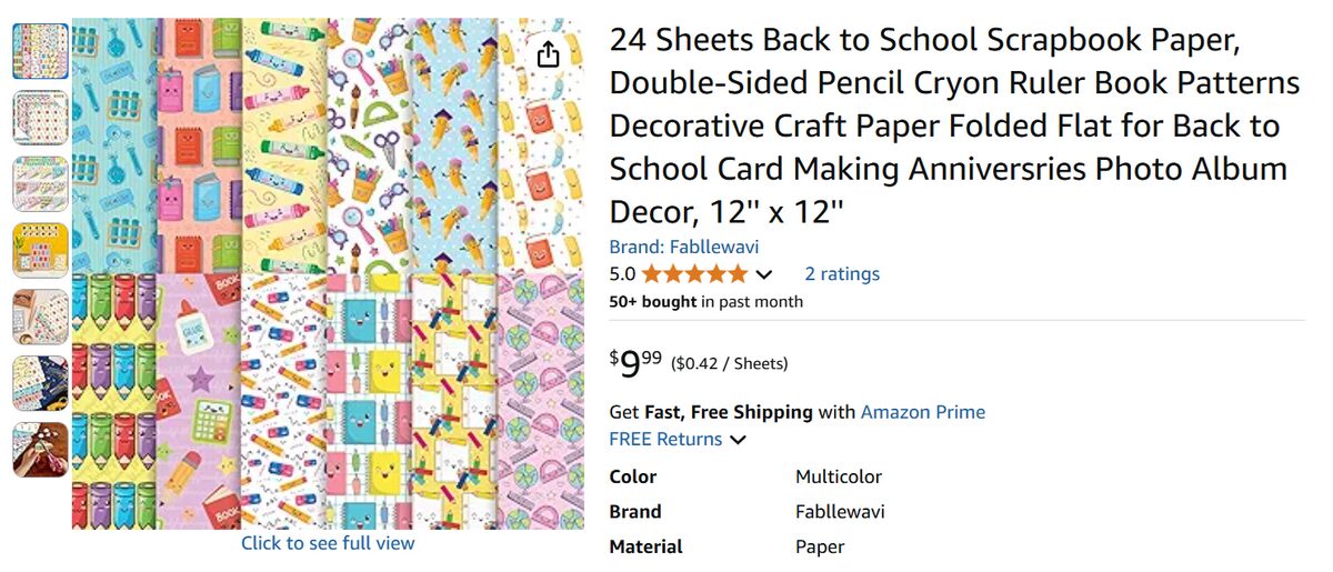 Scrapbooking kits for school notebooks on Amazon