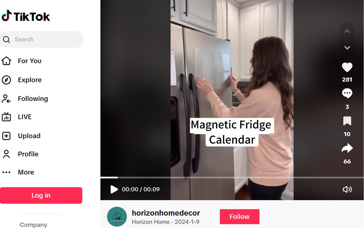 Monthly Transparent Planner Board Fridge Tik Tok Ad