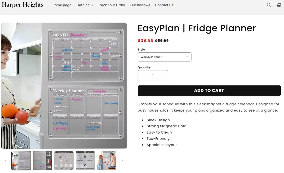 Monthly Transparent Planner Board Fridge Seller Website and Description