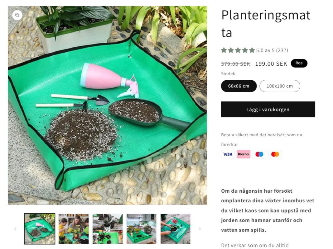 Gardening Mat Seller Swedish Website