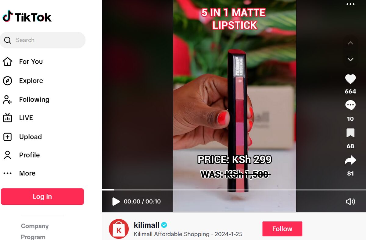 5 in 1 Lipstick Ads on Tiktok Social Media