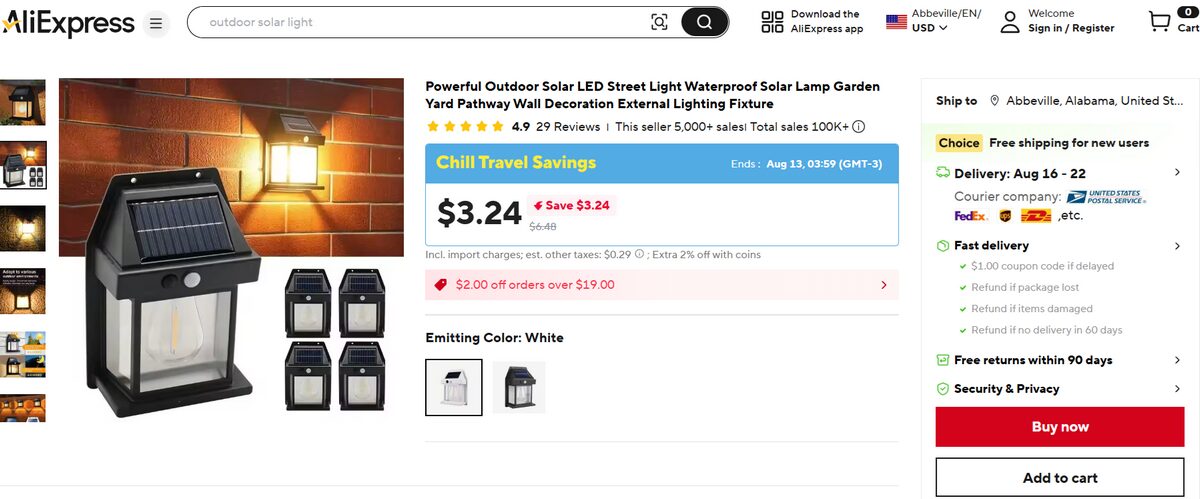 Outdoor Solar Lamp best items to dropship in September 2025 from AliExpress