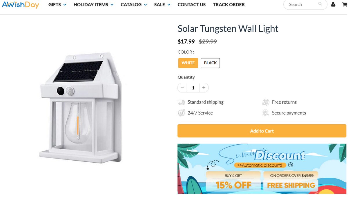 Outdoor Solar Lamp Seller Page Awish Day