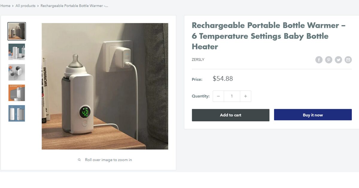 Portable Baby Bottle Warmer Product Seller Website