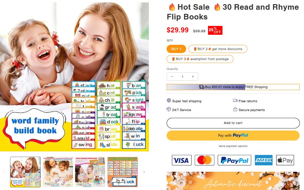 30 Read and Rhyme Flip Books Product Seller Website