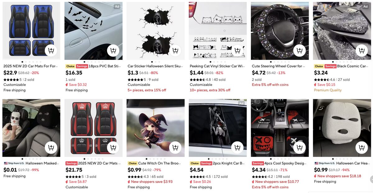 Spooky car decorations, one of the best Halloween products to dropship in 2025