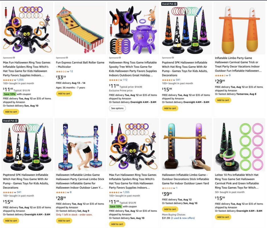 Inflatable Halloween lawn games, one of the best Halloween products to dropship in 2025