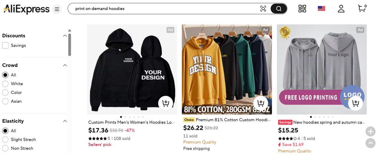 AliExpress Print on Demand POD Hoodies