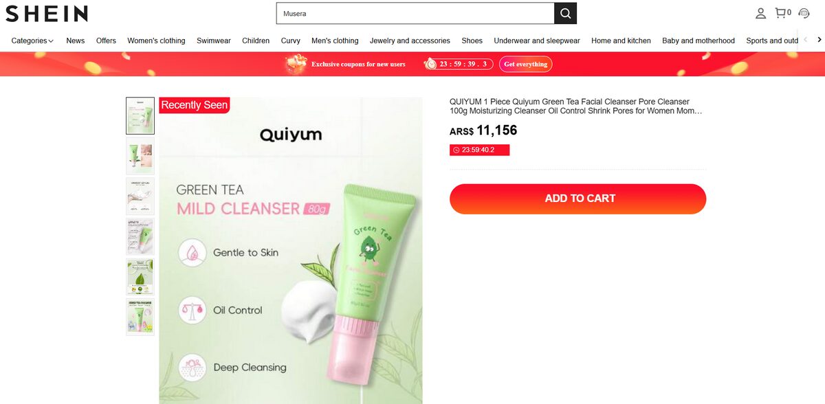 Shein is one of the best alternatives to source skin care products to your dropshipping store