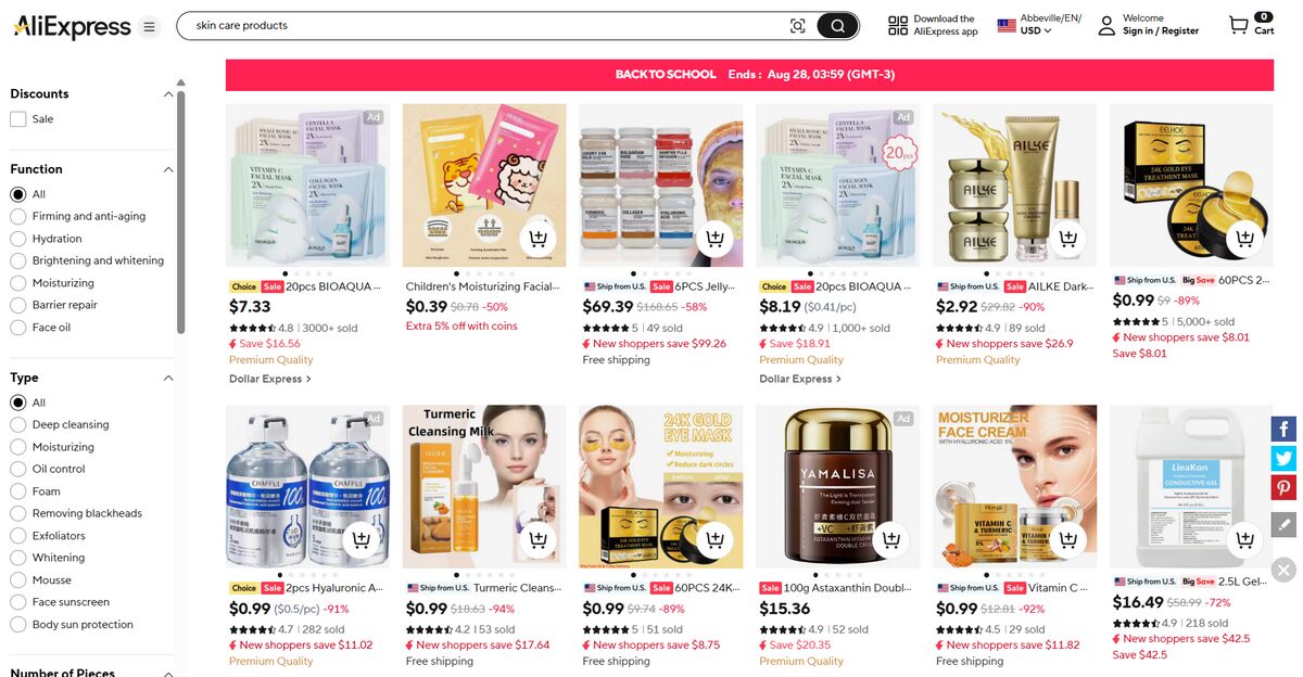 master skin care dropshipping using AliExpress and AutoDS
