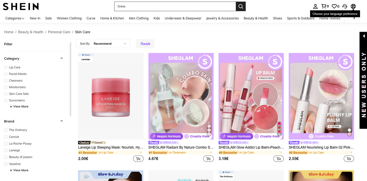 Shein best alternatives to dropship skin care products