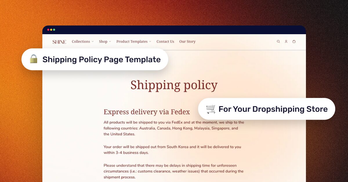 Free Shipping Policy Template For Dropshipping Stores In 2025