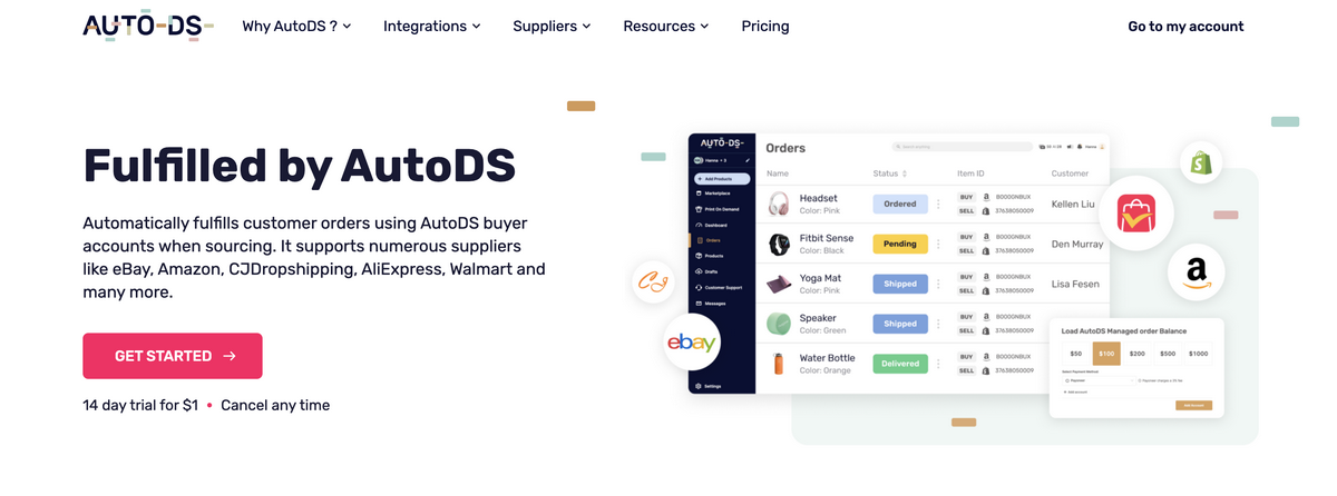 Fulfilled by AutoDS for the best fulfillment times in dropshipping