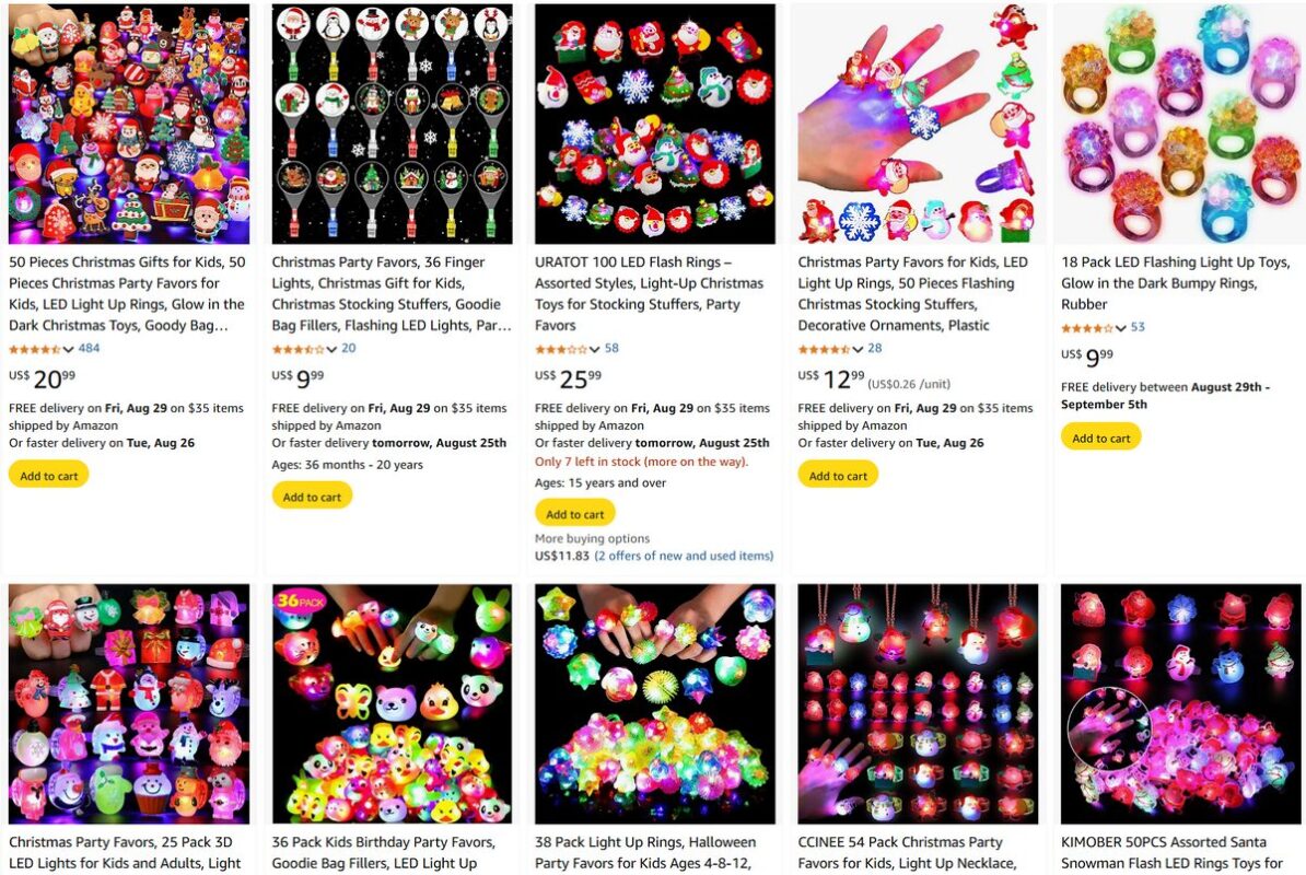 Christmas Light Up Rings for dropshipping